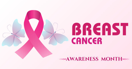 Breast cancer awareness month, Campaign  or celebration banner. Hope and Strength: Breast Cancer Awareness
