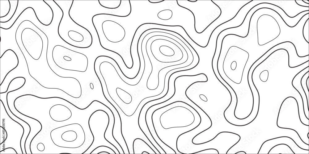 Fototapete Modern Abstract Topographic map background with wave lines. White curved lines light spots horizontal lines. Paper texture Imitation of a geographical map shade. 