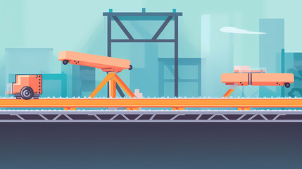 Robotized car factory cartoon concept vector image