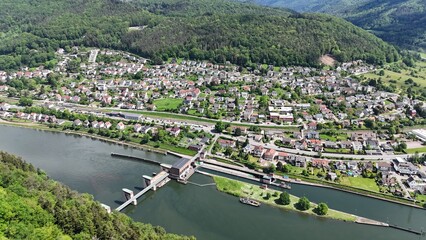 Luftaufnahme von Neckarsteinach