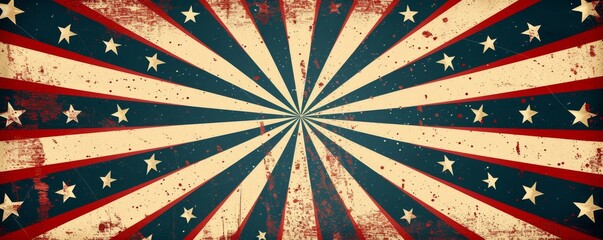 Vintage retro american flag background with stars and stripes