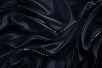 Obraz premium Abstract waves on elegant black silk background. Smooth and sophisticated design.