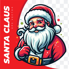 Santa Claus EPS Vector for Christmas, 100% quality (made in AI and vectorized in Illustrator)