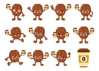 Funny coffee bean Holding Coffee Cup