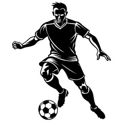 soccer player kicking ball