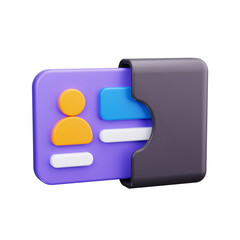 business card 3d render icon