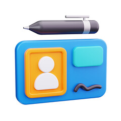 Fototapeta premium id card 3d render icon