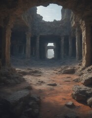 Mysterious ancient ruins captured in a captivating light, perfect for historical or adventure themes.
