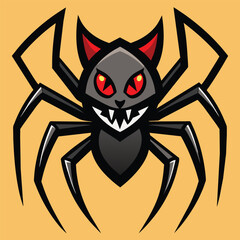 Solid color Cat Faced Spider animal vector design