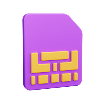 sim card 3d render icon