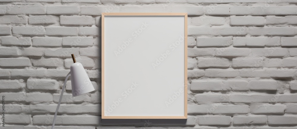 Poster gallery setting with poster frames for mock up displayed, illuminated by lamps, creating the perfect