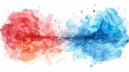 Red and Blue Watercolor Abstract Background