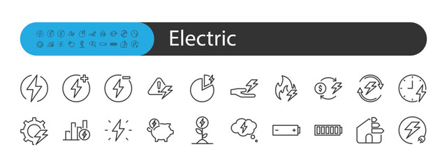 set of electric icons, power, energy © kornkun