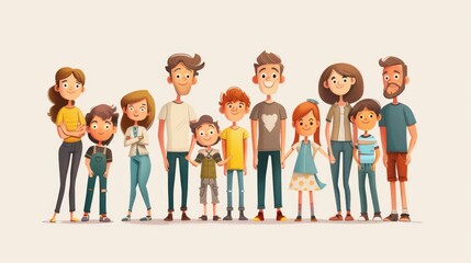 Fototapeta premium Illustrations people happy family