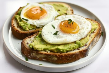 Gourmet California Avocado Toast with Golden Fried Egg