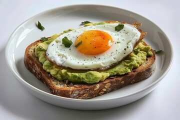 Savory California Avocado Toast with Golden Fried Egg and Herbs
