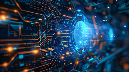 Fototapeta premium A futuristic digital technology background for tech processes