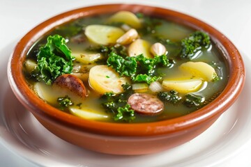 Tasty Caldo Verde Soup with Kale and Chouri&ccedil;o Sausage