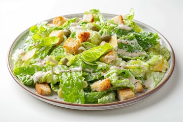 Classic Caesar Salad with Freshly Grated Parmesan and Crunchy Croutons