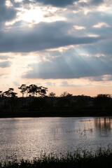 sunset over the lake