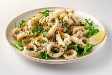 Elegant Calamari Salad with Exquisite Extra-Virgin Olive Oil