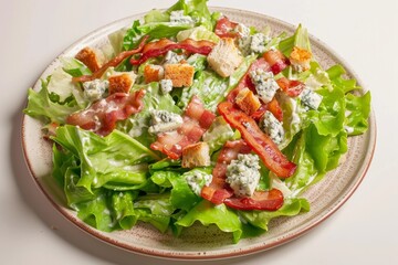 Bacon and Blue Cheese Romaine Lettuce Salad