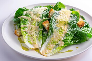 Irresistible Caesar Salad with Creamy Roasted Garlic Dressing and Parmesan Crisp