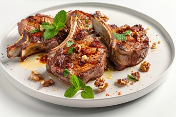 Fototapeta premium Heavenly Sweet and Sour Lamb Chops with Calabrian Chili Paste