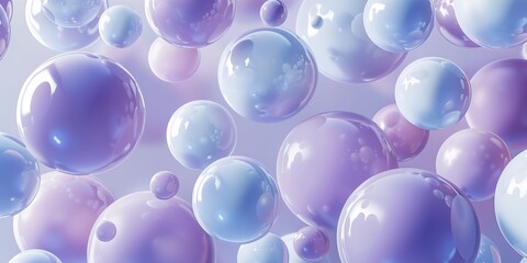 Abstract AI illustration of floating spheres in pastel colors perfect for modern and creative designs