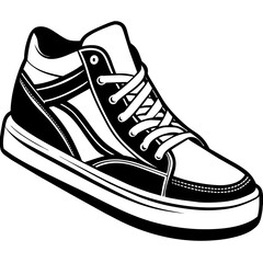 Sneaker silhouette  vector  illustration 
