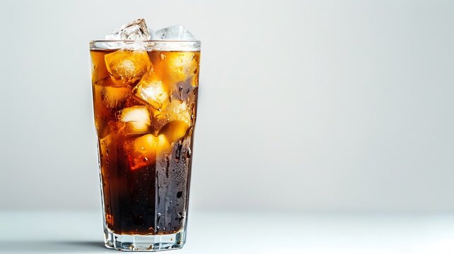 Glass of Iced Coffee with Condensation - Cool and Invigorating Beverage