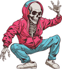 Skull dance vector illustration