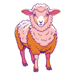Sheep design,front view,vintage,old design,black and white,white background