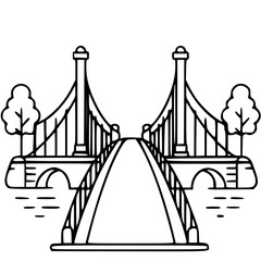Bridge icon, architecture icon, transportation icon, construction icon, building icon, travel icon, business icon, industry icon, industrial icon, railway icon, pillar icon, urban icon, drawbridge
