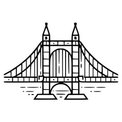 Bridge icon, architecture icon, transportation icon, construction icon, building icon, travel icon, business icon, industry icon, industrial icon, railway icon, pillar icon, urban icon, drawbridge