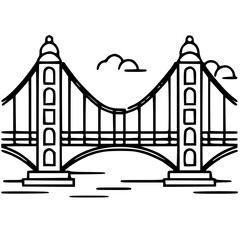 Bridge icon, architecture icon, transportation icon, construction icon, building icon, travel icon, business icon, industry icon, industrial icon, railway icon, pillar icon, urban icon, drawbridge