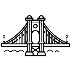 Bridge icon, architecture icon, transportation icon, construction icon, building icon, travel icon, business icon, industry icon, industrial icon, railway icon, pillar icon, urban icon, drawbridge