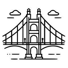 Bridge icon, architecture icon, transportation icon, construction icon, building icon, travel icon, business icon, industry icon, industrial icon, railway icon, pillar icon, urban icon, drawbridge