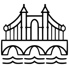Bridge icon, architecture icon, transportation icon, construction icon, building icon, travel icon, business icon, industry icon, industrial icon, railway icon, pillar icon, urban icon, drawbridge