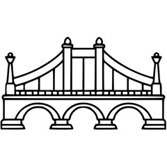 Obraz premium Bridge icon, architecture icon, transportation icon, construction icon, building icon, travel icon, business icon, industry icon, industrial icon, railway icon, pillar icon, urban icon, drawbridge