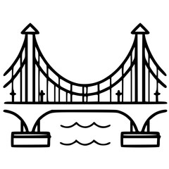 Bridge icon, architecture icon, transportation icon, construction icon, building icon, travel icon, business icon, industry icon, industrial icon, railway icon, pillar icon, urban icon, drawbridge
