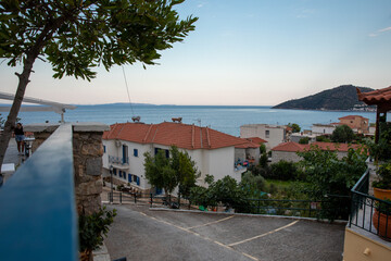 Traditional houses and remarkable architecture of Tyros town, Peloponnese, Myrtoan Sea, GREECE. 