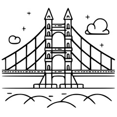 Bridge icon, architecture icon, transportation icon, construction icon, building icon, travel icon, business icon, industry icon, industrial icon, railway icon, pillar icon, urban icon, drawbridge