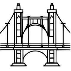 Bridge icon, architecture icon, transportation icon, construction icon, building icon, travel icon, business icon, industry icon, industrial icon, railway icon, pillar icon, urban icon, drawbridge