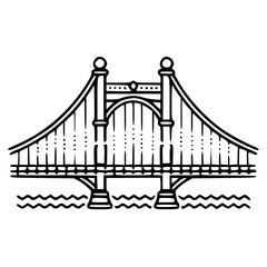 Bridge icon, architecture icon, transportation icon, construction icon, building icon, travel icon, business icon, industry icon, industrial icon, railway icon, pillar icon, urban icon, drawbridge
