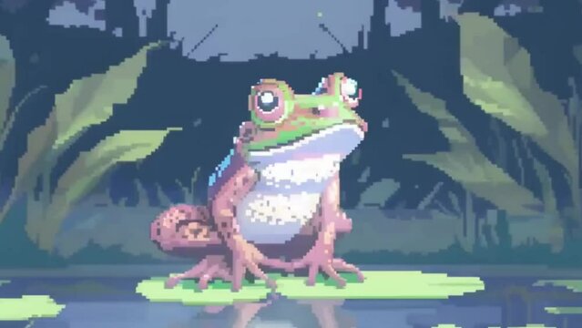 pixel frog animation