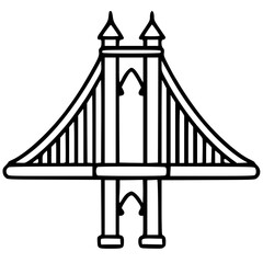 Bridge icon, architecture icon, transportation icon, construction icon, building icon, travel icon, business icon, industry icon, industrial icon, railway icon, pillar icon, urban icon, drawbridge