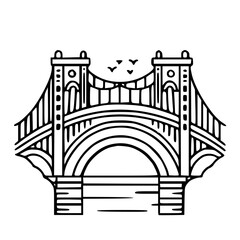 Bridge icon, architecture icon, transportation icon, construction icon, building icon, travel icon, business icon, industry icon, industrial icon, railway icon, pillar icon, urban icon, drawbridge