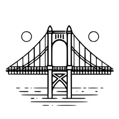 Bridge icon, architecture icon, transportation icon, construction icon, building icon, travel icon, business icon, industry icon, industrial icon, railway icon, pillar icon, urban icon, drawbridge