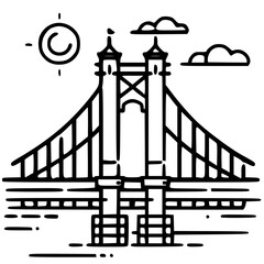 Bridge icon, architecture icon, transportation icon, construction icon, building icon, travel icon, business icon, industry icon, industrial icon, railway icon, pillar icon, urban icon, drawbridge
